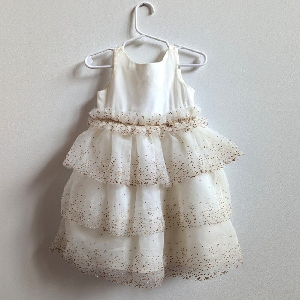 Janie and Jack Dress Girls Sz 18-24m Shimmer Ruffle Tulle 2018 Flower Girl